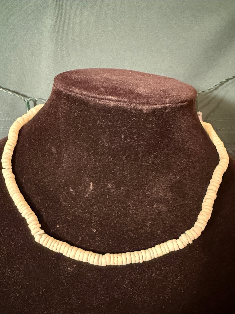 Blue Cream Heishi Bead Necklace